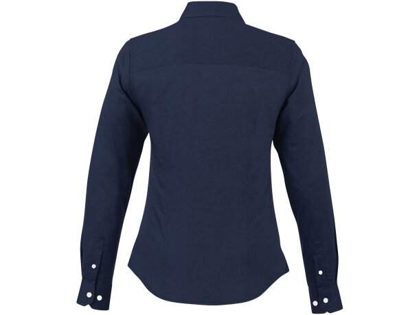 Camisa Oxford manga larga mujer Vaillant algodón 142 g/m² Azul marino detalle 16