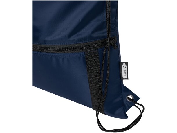 Bolsa con cordón aislada Adventure 9l en poliéster reciclado Azul marino detalle 12