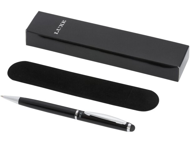 Bolígrafo Lento metálico personalizado con stylus giratorio Blanco detalle 10