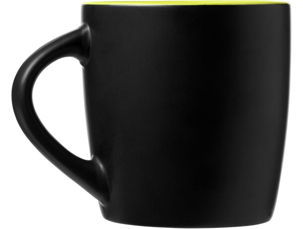 Taza cerámica Riviera 340ml mate con interior de color Negro intenso/lima detalle 21