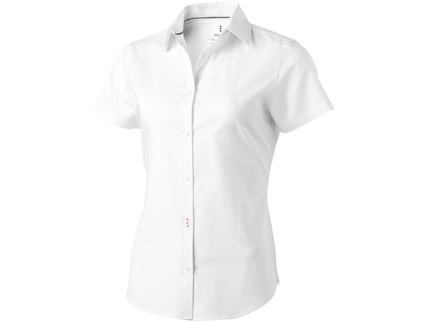 Camisa tipo Oxford de manga corta de mujer Manitoba Negro intenso detalle 15