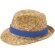 Sombrero de paja Pricus natural con banda personalizable Azul real/natural