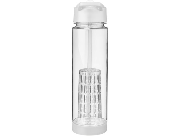 Botella deportiva y ligera con infusor de rosca para fruta 740 ml personalizada personalizado transparente/blanco