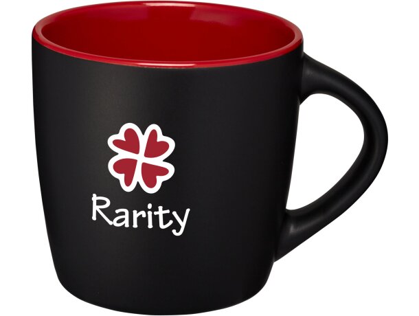 Taza cerámica Riviera 340ml mate con interior de color Negro intenso/rojo detalle 12