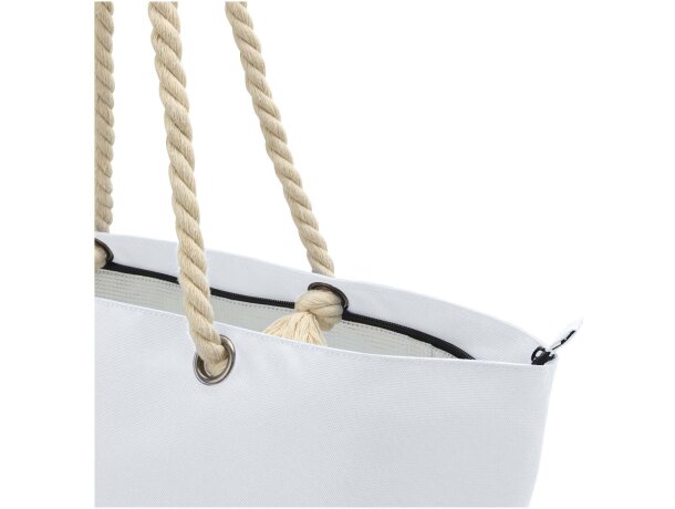 Bolsa playa refrigeradora Panama 23L poliéster reciclado GRS Blanco detalle 10