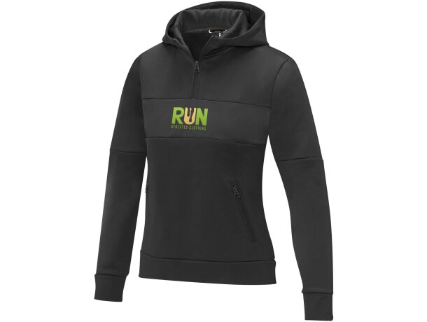 Sudadera anorak con capucha Sayan para mujer Negro intenso detalle 16