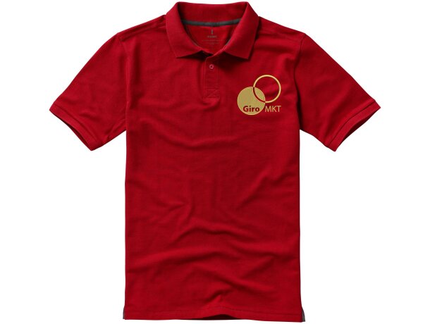 Polo de manga corta algodón BCI 200 g/m2 Elevate Life Calgary Rojo detalle 25