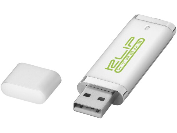 Memoria USB 4 GB Flat de plástico con diseño minimalista Plateado detalle 1