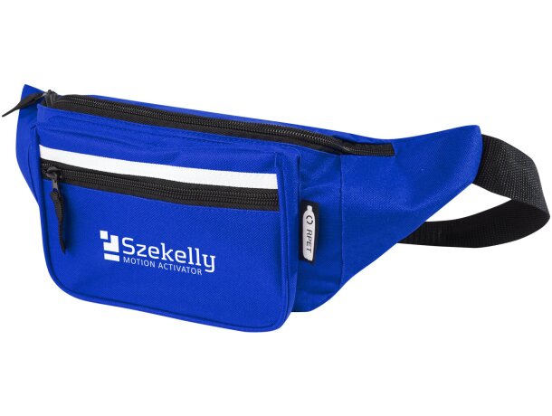 Riñonera Journey en poliéster reciclado certificado GRS Azul real detalle 5