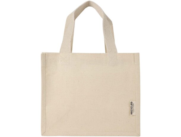 Bolsa tote con fuelle algodón reciclado certificado GRS Odessa Natural detalle 2
