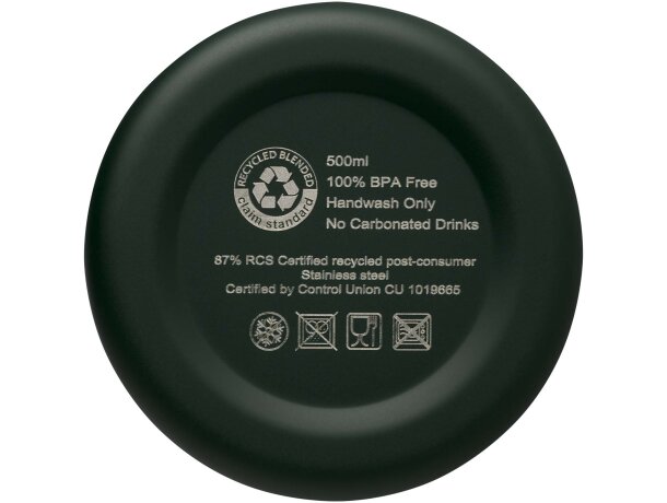 Bidón Spring 500ml acero inoxidable reciclado RCS Verde brillante detalle 24