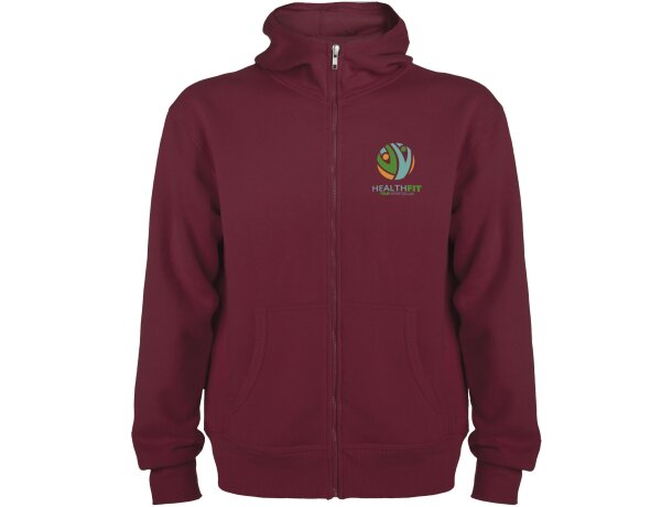 Sudadera con capucha y cremallera Montblanc Roly unisex Granate detalle 21