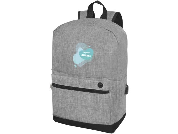 Mochila para ordenador 15,6 poliéster con salida USB Hoss Gris medio detalle 6