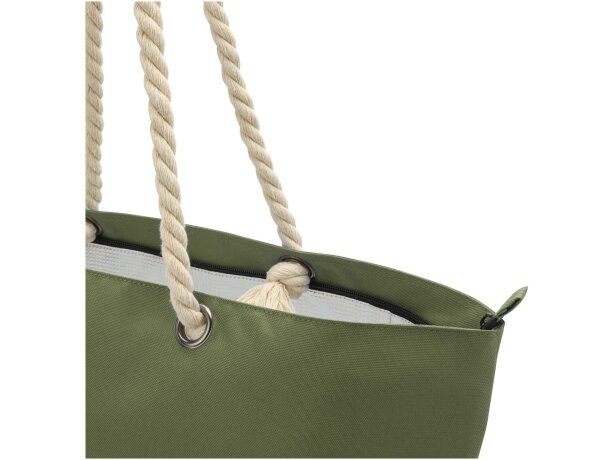 Bolsa playa refrigeradora Panama 23L poliéster reciclado GRS Verde oliva detalle 30
