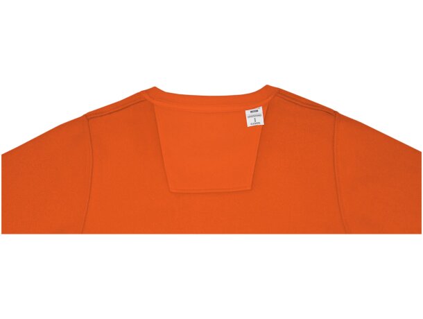 Jersey cuello redondo mujer Zenon interior afelpado algodón Naranja detalle 14