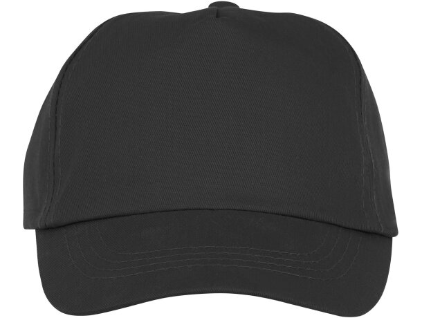 Gorra infantil de 5 paneles Feniks Kids Negro intenso detalle 23