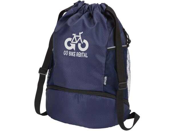 Bolsa deportiva Nomad 18L con cordón y compartimentos separados Azul marino detalle 6