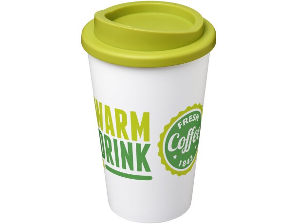 Vaso térmico Americano 350 ml con aislamiento de doble pared Blanco/lima detalle 33