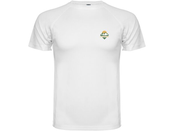 Camiseta deportiva infantil Montecarlo Roly punto piqué Blanco detalle 1