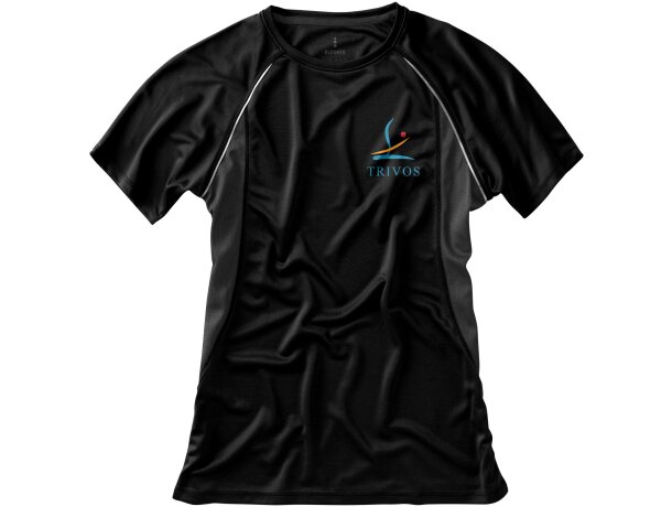 Camiseta técnica Quebec de manga corta blanca detalles de color de mujer Negro intenso/antracita detalle 15