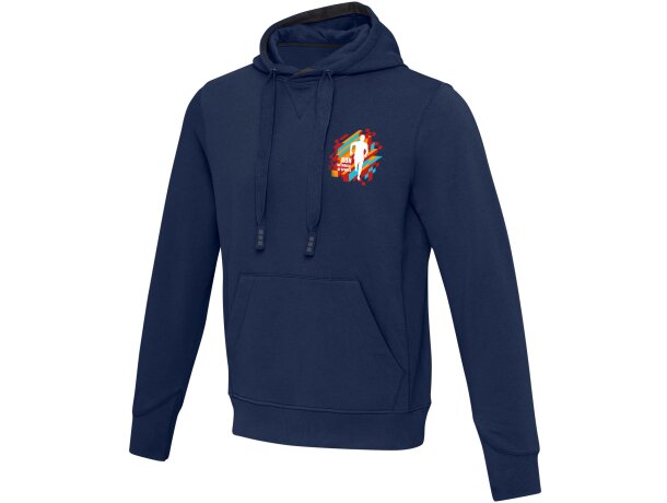 Sudadera con capucha unisex Laguna algodón BCI y poliéster Azul marino detalle 13