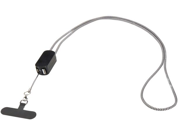 Lanyard Anser plástico reciclado cable 5 en 1 para smartphone Negro intenso detalle 10