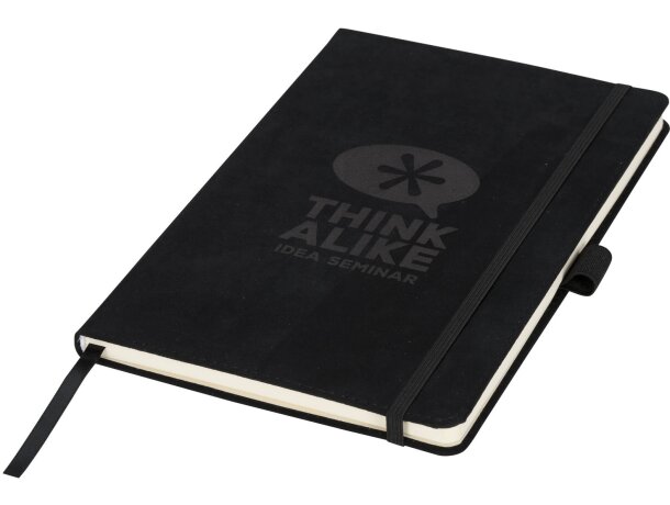 Libreta A5 de ante Carbony Negro intenso detalle 1
