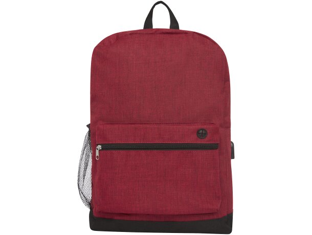 Mochila para ordenador 15,6 poliéster con salida USB Hoss Rojo oscuro mezcla detalle 3