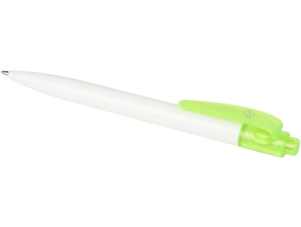 Bolígrafo Thalaasa de plástico reciclado de zonas costeras Verde transparente/blanco detalle 15