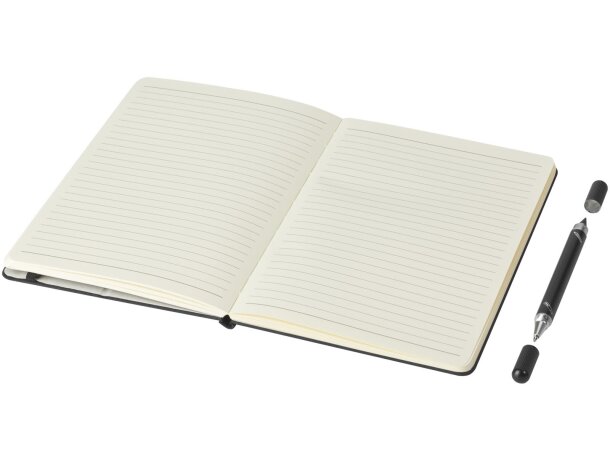 Set bolígrafo y libreta Skribo reciclado con soporte móvil Negro intenso detalle 19