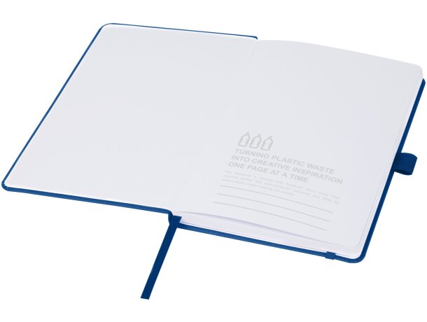 Libreta tapa dura plástico oceánico reciclado Thalaasa FSC Azul detalle 17