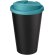 Vaso de plástico con cierre clip y tapa de rosca pp reciclado 350ml Azul aqua/negro intenso