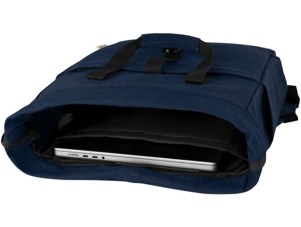 Mochila enrollable Joey lona reciclada GRS para portátil 15? Azul marino detalle 13