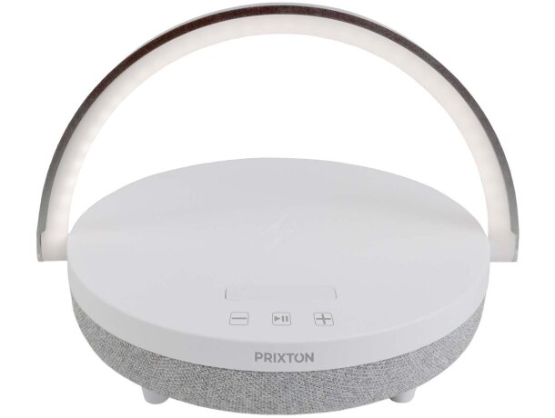 Altavoz bluetooth 4 en 1 con carga inalámbrica Prixton Madera detalle 9