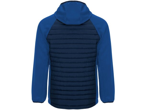 Chaqueta híbrida acolchada unisex Minsk de Roly con capucha Azul marino/azul real detalle 22
