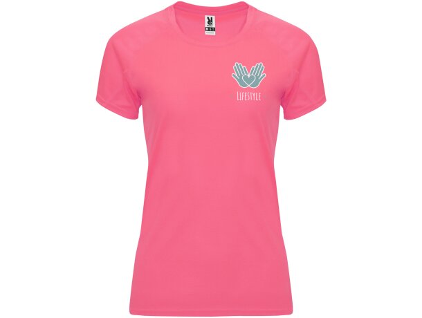 Camiseta deportiva manga corta mujer Bahrain Roly técnica detalle 25