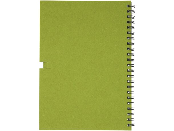 Libreta mediana con espiral y lápiz Luciano Eco Verde detalle 11