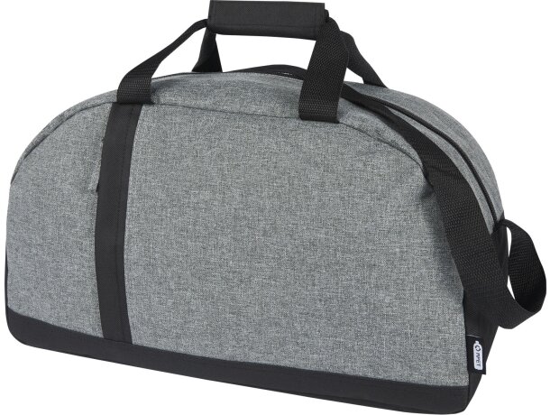 Bolsa deportiva de lona reciclada con certificación GRS Reclaim Negro intenso/gris mezcla detalle 5