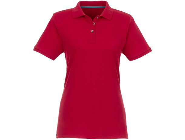 Polo de manga corta de material reciclado orgánico GRS para mujer Beryl con logo
