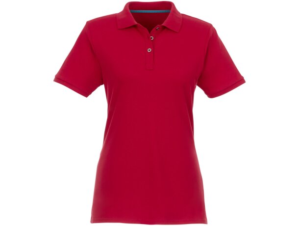 Polo de manga corta de material reciclado orgánico GRS para mujer Beryl con logo