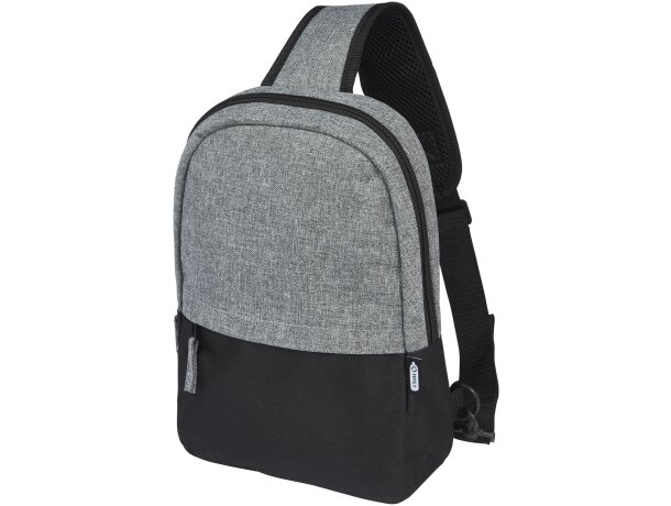 Bandolera reciclada GRS Reclaim con compartimento para tablet Negro intenso/gris mezcla detalle 4