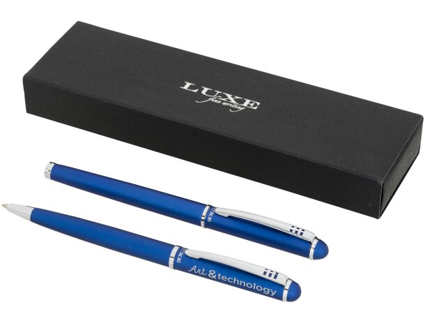 Set de bolígrafo y rollerball Andante Azul detalle 6