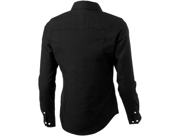 Camisa Oxford manga larga mujer Vaillant algodón 142 g/m² Negro intenso detalle 24