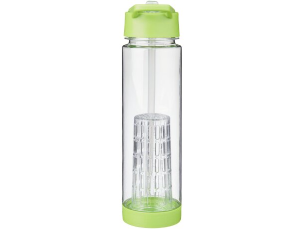 Botella deportiva y ligera con infusor de rosca para fruta 740 ml personalizada barato transparente/lima