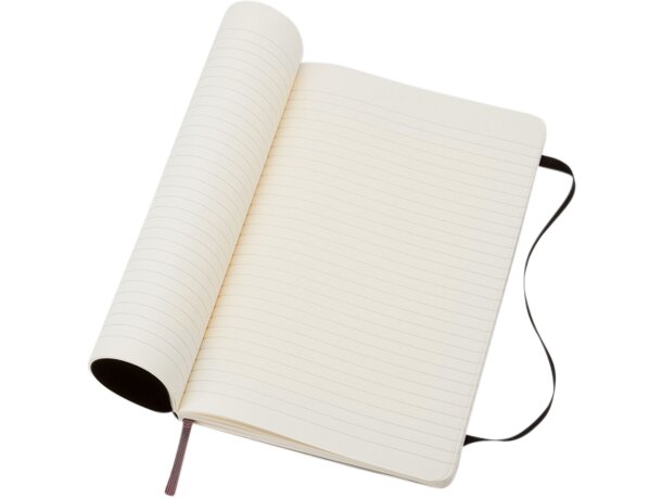 Libreta tapa blanda rayada Classic Moleskine certificada FSC Negro intenso detalle 6