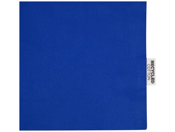 Bolsa tote con refuerzos algodón reciclado certificado GRS Madras Azul real detalle 25