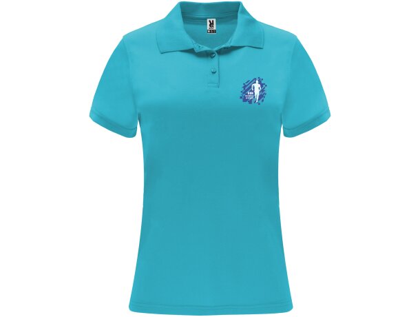 Polo deportivo de manga corta para mujer Monzha Roly Azul turquesa detalle 17
