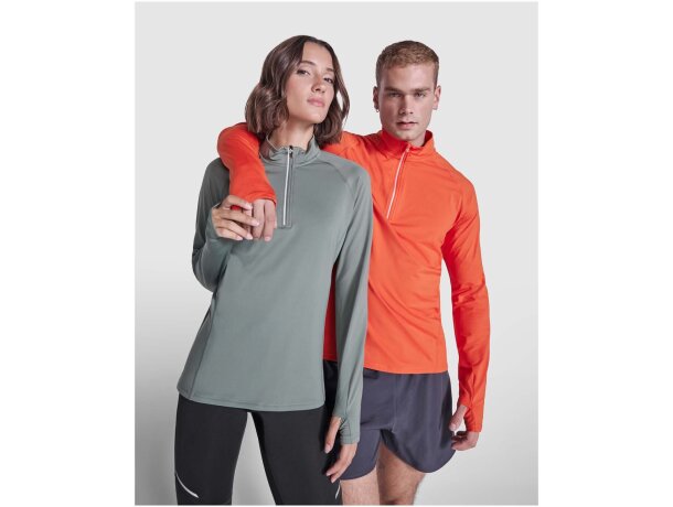 Sudadera técnica hombre Estambul con media cremallera Roly detalle 20