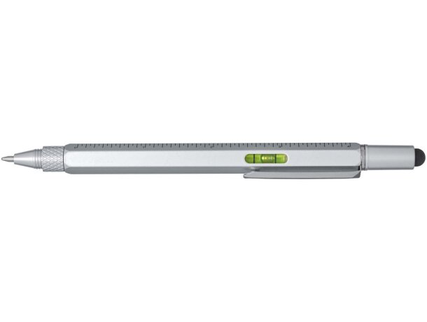 Bolígrafo multifunción Dora aluminio reciclado con stylus Plateado detalle 2