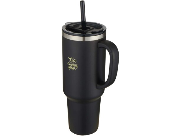 Vaso térmico Sydney 1200ml acero reciclado con aislamiento Negro intenso detalle 1